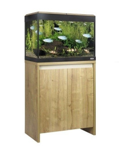 Acuario Roma 90 Kit Con Led Nogal