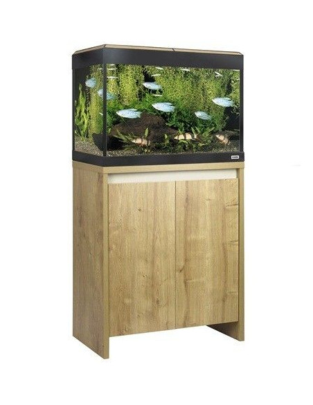 Acuario Roma 90 Kit Con Led Nogal
