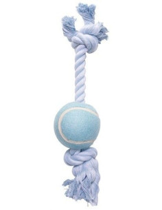 Cuerda De Algodón  Azul Con Pelota 30 Cm