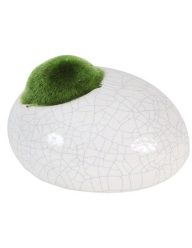 Decoración Ceramica/Musgo Blanca M 13x11x8,1 Cm