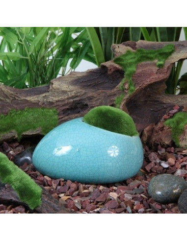Decoración Ceramica/Musgo Azul Med.13x11x8,1 Cm