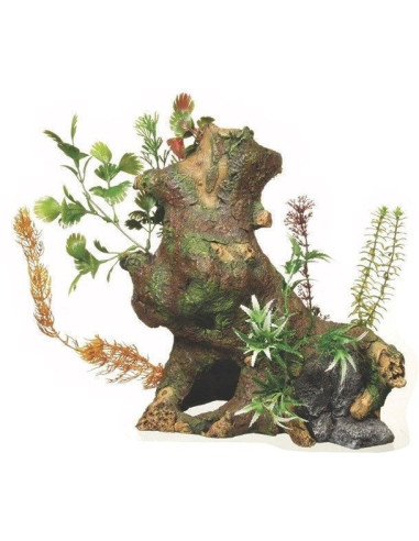 Decoración Wood Tronco Con Plantas Jumbo