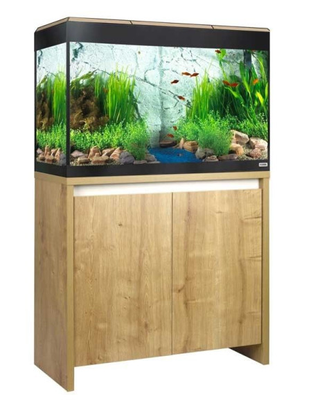 Acuario Roma 125 Kit+ Mesa Roble Con Led