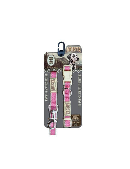 Collar y Correa  Med. Rosa 1,5x35-55cm