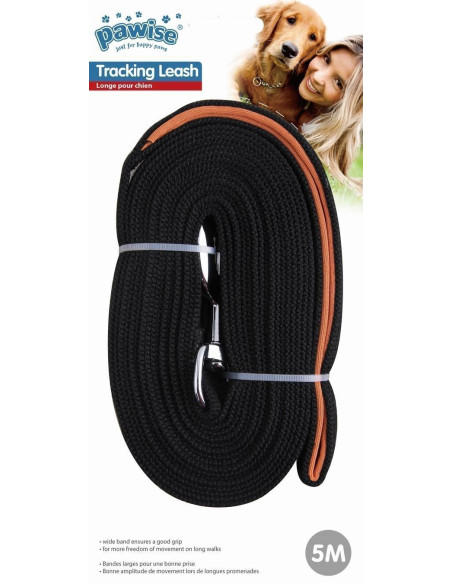 Correa Adiestramiento De Nylon Negra 5m