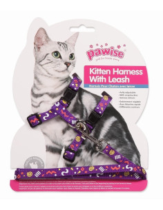 Arnés Y Correa 1.2mm Gatitos Pawise Estampado