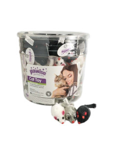 Cubo Juguetes Gatos Pawise Ratones Plush 120pc
