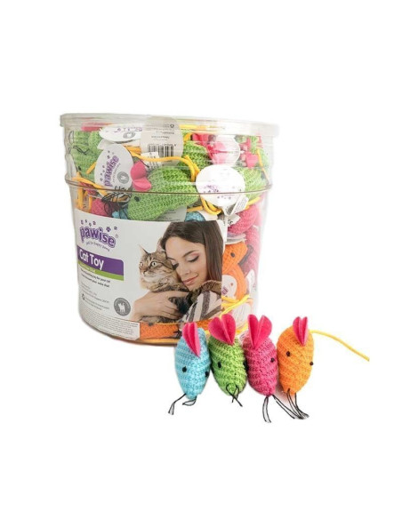 Cubo Juguetes Gatos Pawise Ratones Cadice 96pc