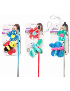 Caña Multicolor Gatos Pawise Insectos 45cm