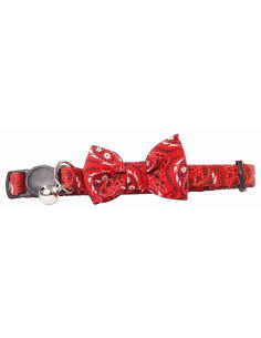 Collar Ajustable Para Gatos Pawise Lazo Rojo