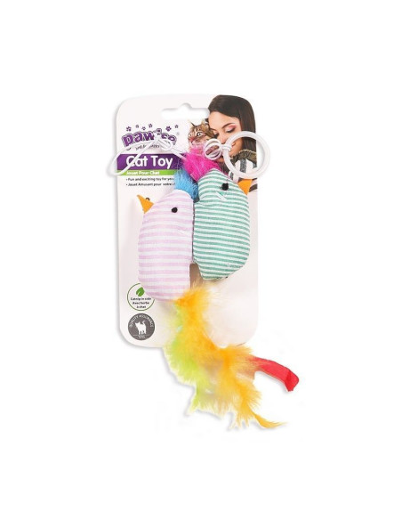 Juguetes Twins Gatos Pawise 17cm Pajaro