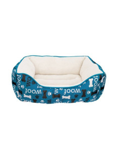 Cama Woof Rectangular Blanco Azul 51x61 Cm