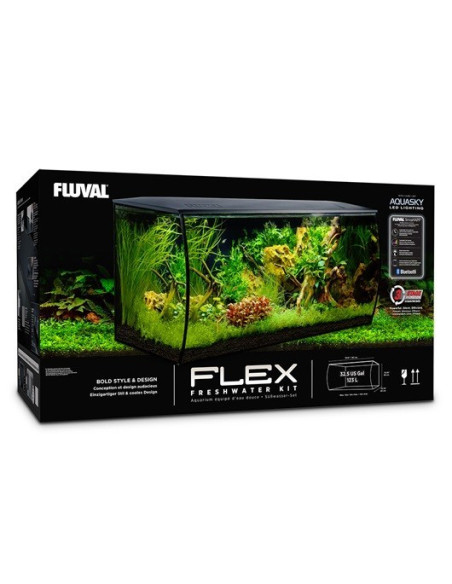 Fluval Flex Kit Acuario, Negro, 123L