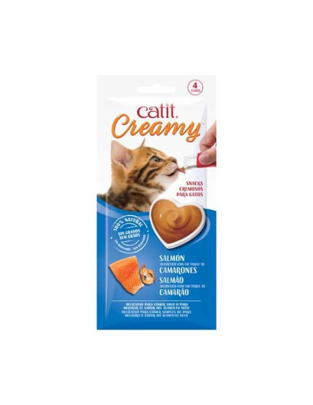 Catit Creamy Salmón y Gambas 4x10g