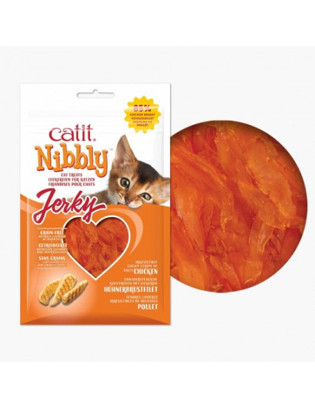 Catit Nibbly Jerky, Pollo, 30g