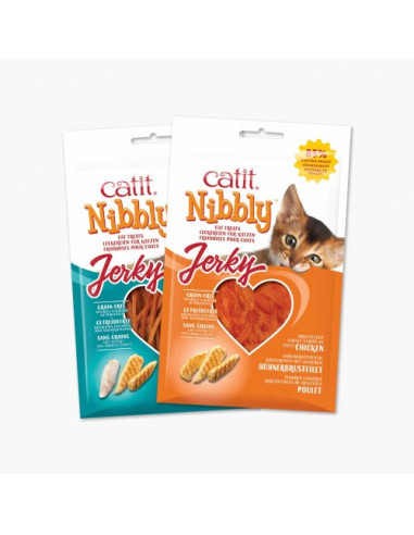 Catit Nibbly Jerky, Pollo&Pescado, 30g