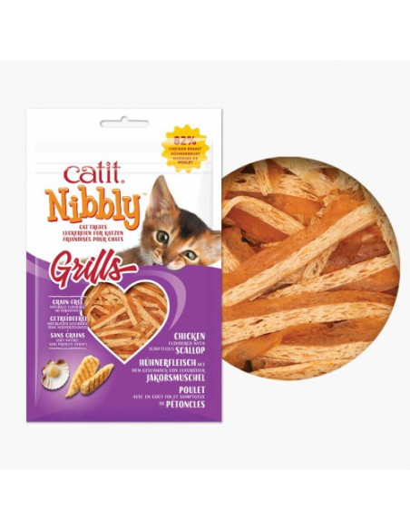 Catit Nibbly Grills, Pollo & Vieira, 30g