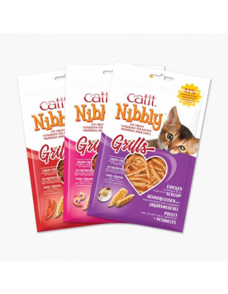 Catit Nibbly Grills, Pollo & Vieira, 30g