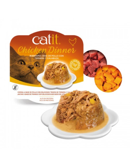 Catit Dinner Pollo con Ternera&Calabaza, 80g