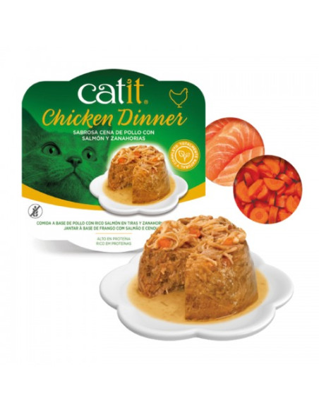 Catit Dinner Pollo con Salmón&Zanahoria, 80g