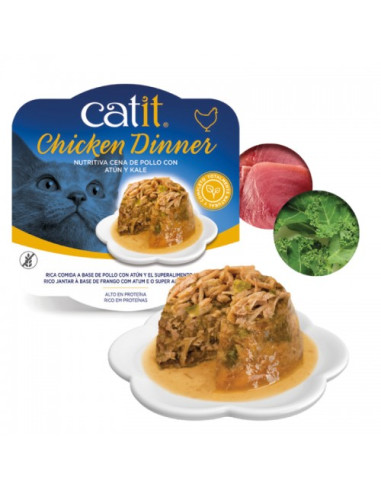 Catit Dinner Pollo con Atén&Col, 80g