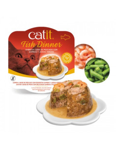 Catit Dinner Pescado con Gambas&Judías, 80g