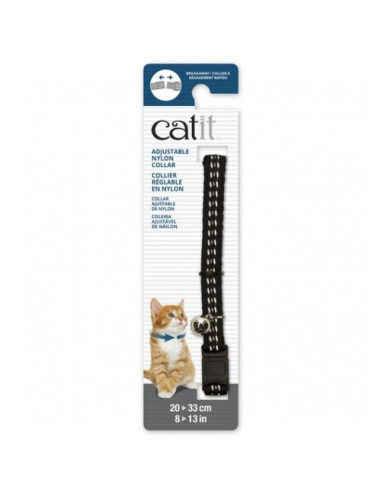 Catit Collar Breakaway Reflectante, Negro
