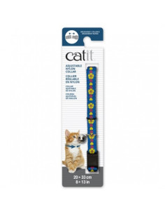 Catit Collar Breakaway, Azul con Flores 2