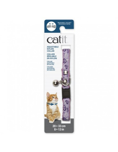 Catit Collar Breakaway Remache Plata, Corazones