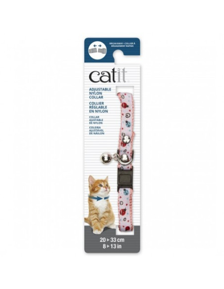 Catit Collar Breakaway Remache Plata, Mari. Rosa