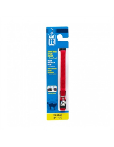 Catit Collar Breakaway Unicolor, Rojo