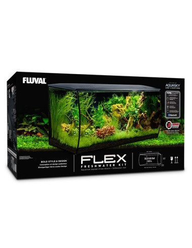 Fluval Flex Kit Acuario, Negro, 123L