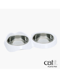 Catit PIXI Comedero Doble, Blanco