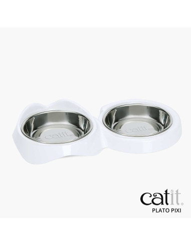 Catit PIXI Comedero Doble, Blanco
