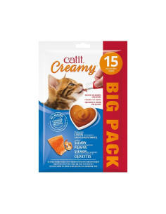 Catit Creamy Salmón y Gambas 15x10g 2