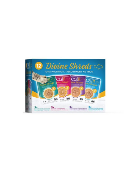 Catit DivineShreds Sopa Atún Multipack, 12x75g