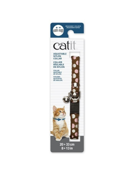 Catit Collar Breakaway Remache Plata, Lunares