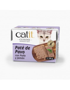 Catit Cuisine Paté de Pavo con Pollo y Jamón, 95g