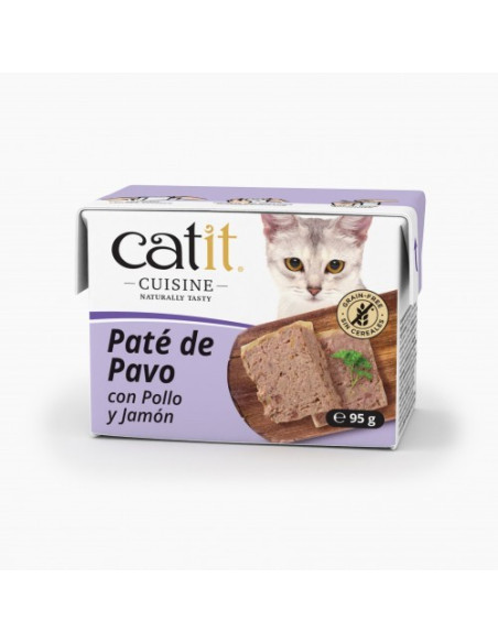 Catit Cuisine Paté de Pavo con Pollo y Jamón, 95g